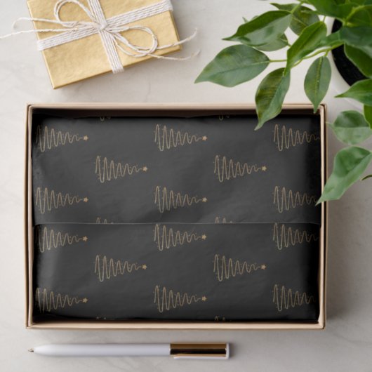 Kerst Elegant Black en Gold Tree Tissuepapier (Geschenk)