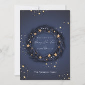 Kerst Elegant Blue Wreath Feestdagenkaart (Voorkant)