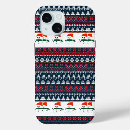 Kerst Elegant breipatroon iPhone 15 Case