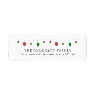 Kerst Elegant Eenvoudig Retouradres Etiket