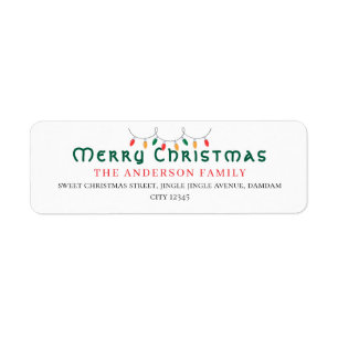 Kerst Elegant Eenvoudig Retouradres Etiket