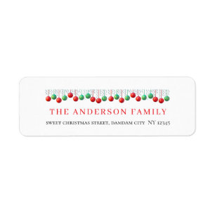 Kerst Elegant Eenvoudig Retouradres Etiket