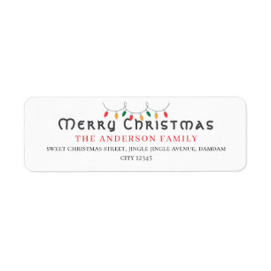 Kerst Elegant Eenvoudig Retouradres Etiket