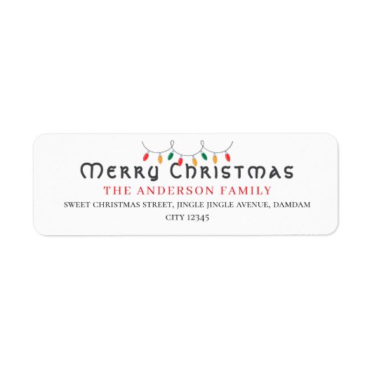 Kerst Elegant Eenvoudig Retouradres Etiket (Voorkant)