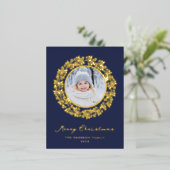 Kerst Elegant Gold Foil Briefkaart (Staand Voorkant)