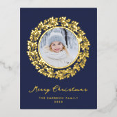 Kerst Elegant Gold Foil Briefkaart (Voorkant)