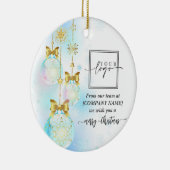 Kerst Elegant Goud Custom QR Code Bedrijf Logo Keramisch Ornament (Rechts)