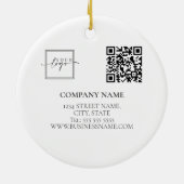 Kerst Elegant Goud Custom QR Code Bedrijf Logo Keramisch Ornament (Achterkant)