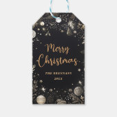 Kerst Elegant Goud Feestelijke Vrolijk Cadeaulabel (Voorkant)