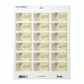 Kerst Elegant Goud Sneeuwvlokken Adreslabel Etiket (Full Sheet)