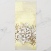 Kerst Elegant Goud Sneeuwvlokken Bruiloft Menu (Achterkant)
