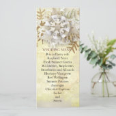Kerst Elegant Goud Sneeuwvlokken Bruiloft Menu (Staand voorkant)