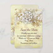 Kerst Elegant Goud Sneeuwvlokken Save the date (Voorkant / Achterkant)