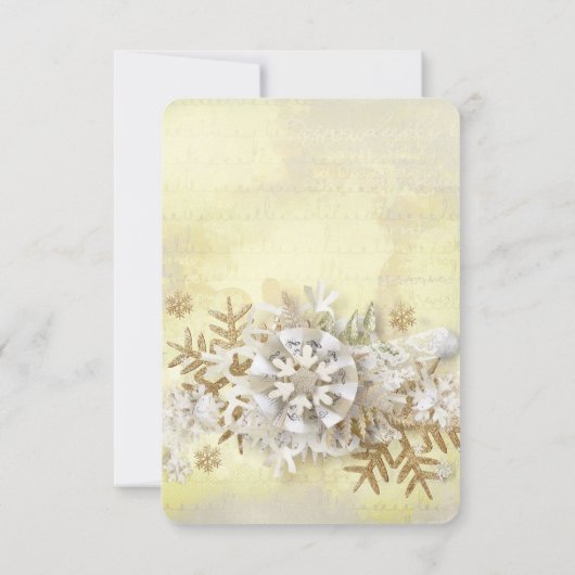 Kerst Elegant Goud Sneeuwvlokken Save the date (Achterkant)