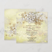 Kerst Elegant Goud Sneeuwvlokken Vrijgezellenfeest Kaart (Voorkant / Achterkant)