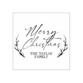 Kerst Elegant Minimal Wood Art Stamp Rubberstempel (Afrduk)