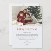 Kerst Elegant Rood Wit Een Foto Feestdagenkaart (Voorkant)
