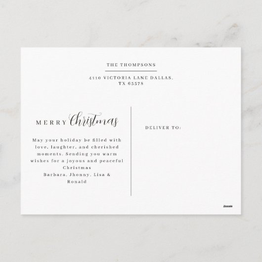 Kerst Elegant & Rustiek Botanisch Lijst Holi Feestdagenkaart (Achterkant)