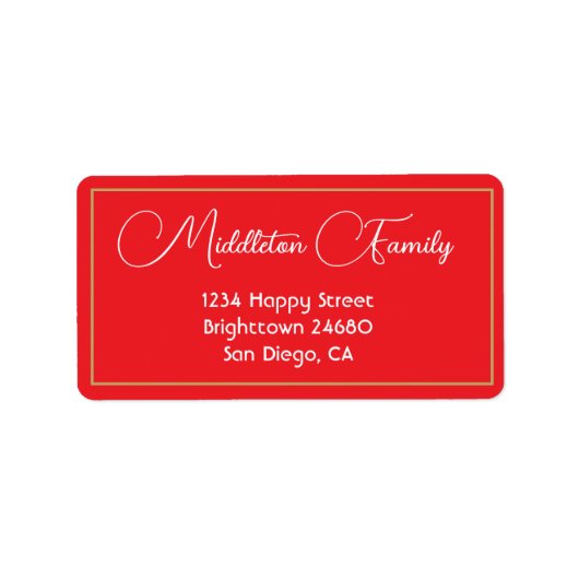 Kerst Elegant Seizoensgebonden Rood Wit Label (Voorkant)