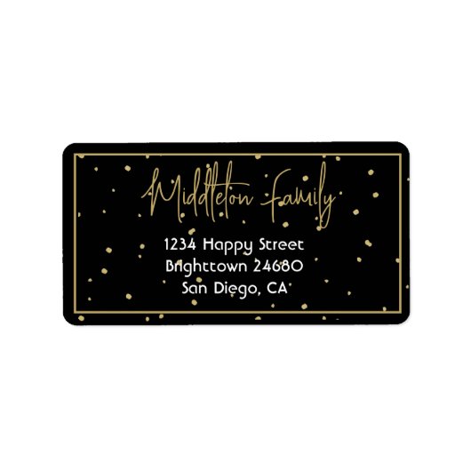 Kerst Elegant Seizoensgebonden Zwart Goud Label (Voorkant)