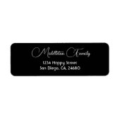 Kerst Elegant Seizoensgebonden Zwart Wit Label (Voorkant)