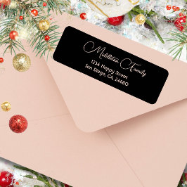 Kerst Elegant Seizoensgebonden Zwart Wit Label