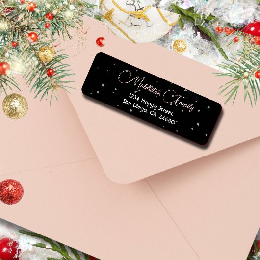 Kerst Elegant Seizoensgebonden Zwart Wit Label