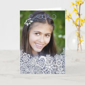 Kerst Elegant Sneeuw Lijst met aangepaste foto Kaart (Gele Bloem)