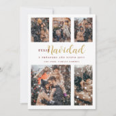 Kerst Elegant Spaans 6 Multi foto's Collage Feestdagenkaart (Voorkant)