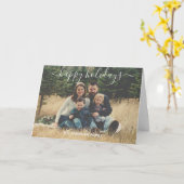 Kerst Elegant Typografie Voeg uw foto toe Templa Kaart (Gele Bloem)