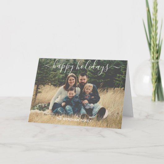 Kerst Elegant Typografie Voeg uw foto toe Templa Kaart (Voorkant)