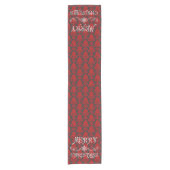 Kerst Elegant, Victoriaans Damask Korte Tafelloper (Voorkant)