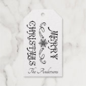 Kerst Elegant, Victoriaans gepersonaliseerd Cadeaulabels (Achterkant)
