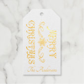 Kerst Elegant, Victoriaans gepersonaliseerd Cadeaulabels (Voorkant)