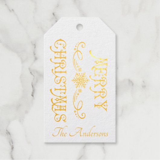 Kerst Elegant, Victoriaans gepersonaliseerd Cadeaulabels (Voorkant)
