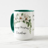 Kerst Elegant Winter Bloemen Vakantie Gift Mok (Voorkant links)