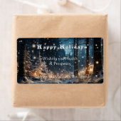 Kerst  Elegant Winter Festieve Bos Etiket (Insitu)