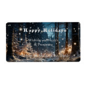 Kerst  Elegant Winter Festieve Bos Etiket (Voorkant)