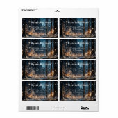 Kerst  Elegant Winter Festieve Bos Etiket (Full Sheet)