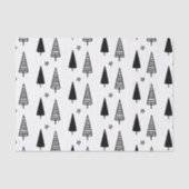 Kerst Elegant Zwart Wit Boom Tissuepapier (Voorkant)