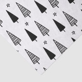 Kerst Elegant Zwart Wit Boom Tissuepapier (Detail)