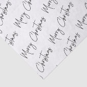 Kerst Elegant Zwart Wit Handgeschreven Vrolijk Tissuepapier (Detail)