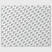 Kerst elegant zwart-wit inpakpapier (Vlak)