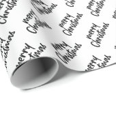 Kerst elegant zwart-wit inpakpapier (Rol Hoek)