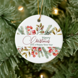 Kerst Elegante Aquarel Keramisch Ornament