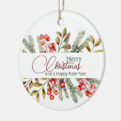 Kerst Elegante Aquarel Keramisch Ornament (Links)