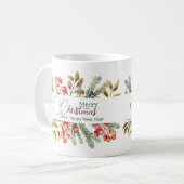 Kerst Elegante Aquarel Koffiemok (Voorkant links)