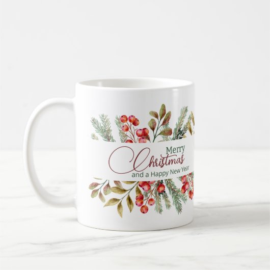Kerst Elegante Aquarel Koffiemok (Links)
