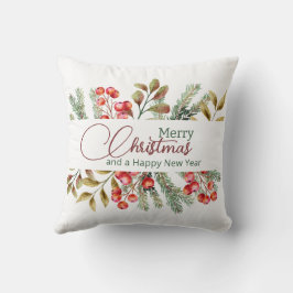 Kerst Elegante Aquarel Kussen