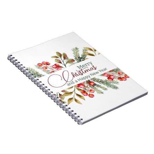 Kerst Elegante Aquarel Notitieboek (Rechterzijde)